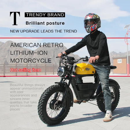   Diton Tank 300 Retro 48V 3000W Fat Tire Electric Bike – 35Ah Long Range, Aluminum Alloy Frame, Off-Road E-Bike