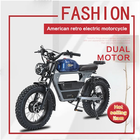   Diton Tank 300 Retro 48V 3000W Fat Tire Electric Bike – 35Ah Long Range, Aluminum Alloy Frame, Off-Road E-Bike