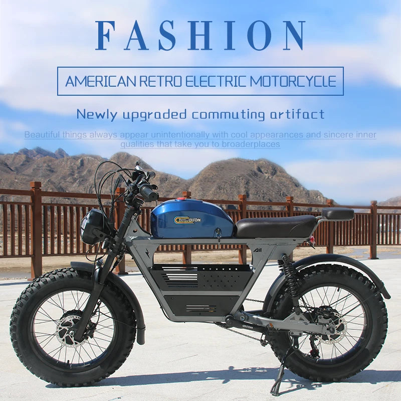   Diton Tank 300 Retro 48V 3000W Fat Tire Electric Bike – 35Ah Long Range, Aluminum Alloy Frame, Off-Road E-Bike