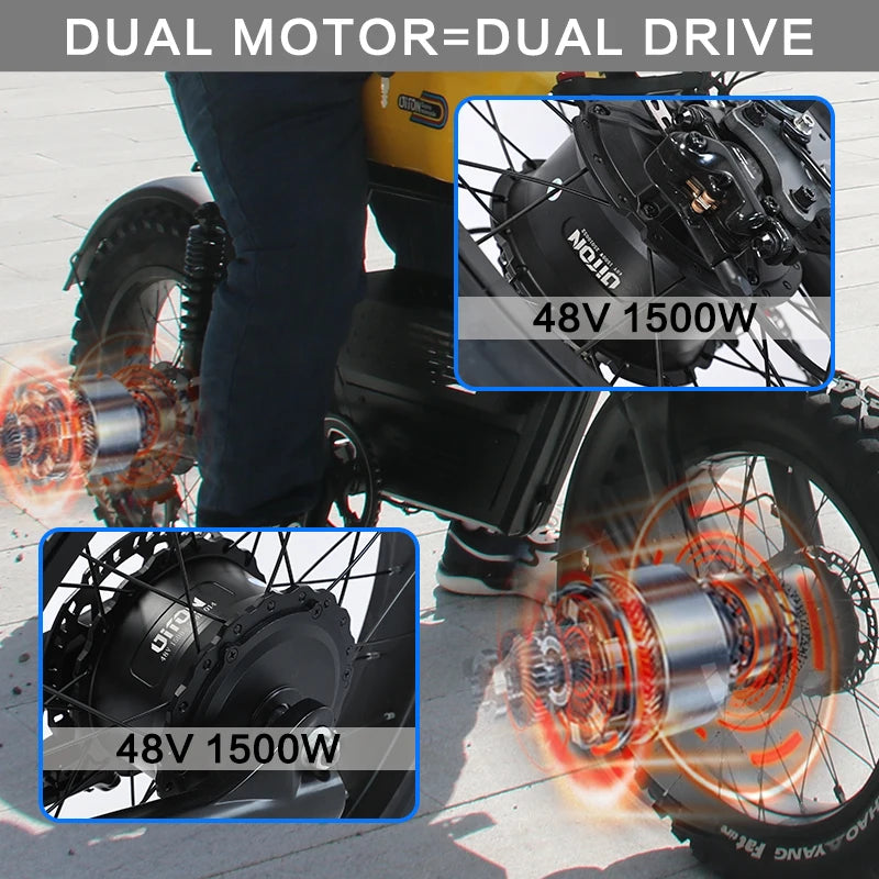   Diton Tank 300 Retro 48V 3000W Fat Tire Electric Bike – 35Ah Long Range, Aluminum Alloy Frame, Off-Road E-Bike