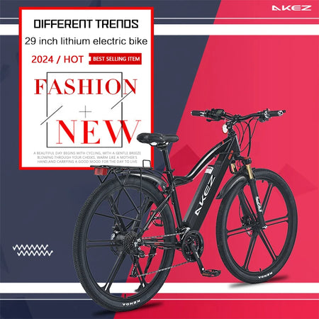   AKEZ 29 48V 500W Electric Bike – 20” Aluminum Alloy Frame, Long Range E-Bike for Adults