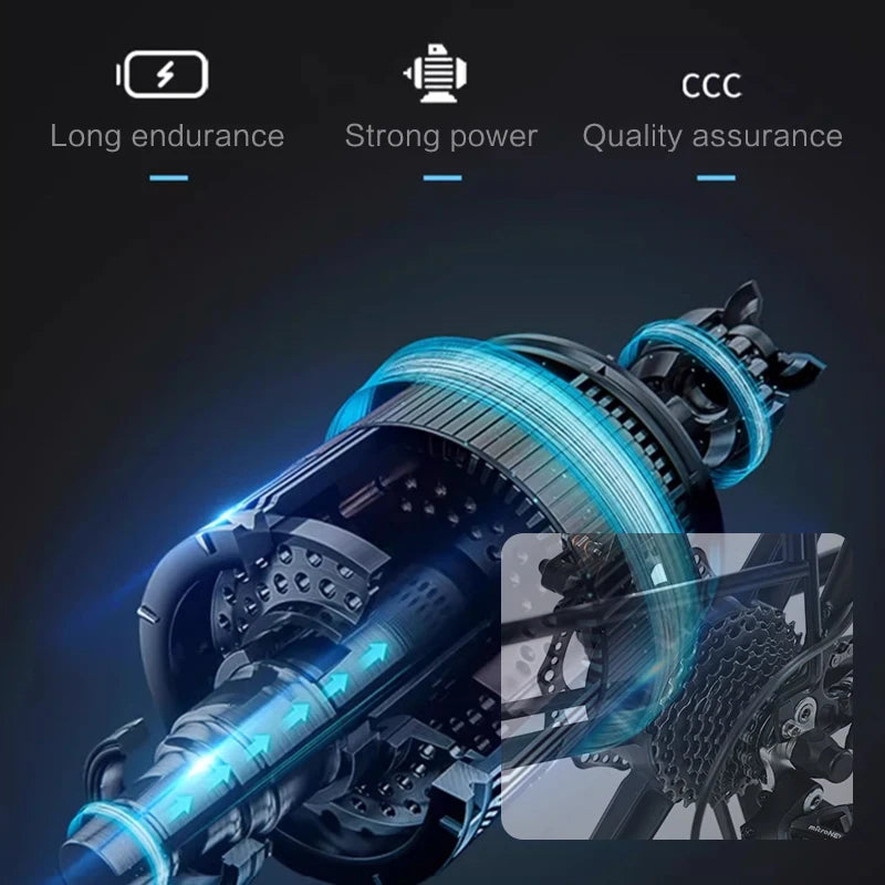   AKEZ 29 48V 500W Electric Bike – 20” Aluminum Alloy Frame, Long Range E-Bike for Adults