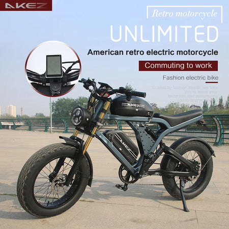   AKEZ King Kong 52V 750W Electric Bike – 20” Aluminum Alloy Frame, Long Range E-Bike for Adults