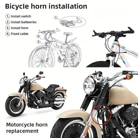   Motorcycle Electric Horn Kit - Waterproof Loud Horn Speakers