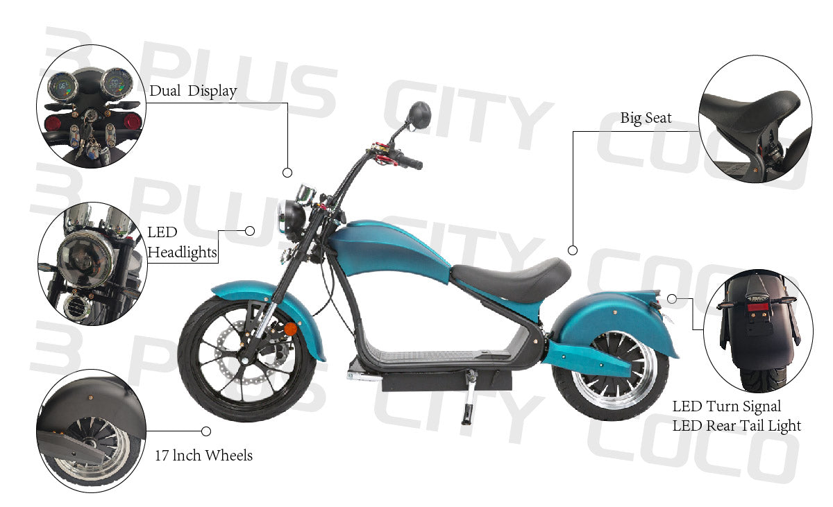   MH3 EEC Electric Cruiser Scooter – 2000W/4000W Motor with 60V Lithium Battery