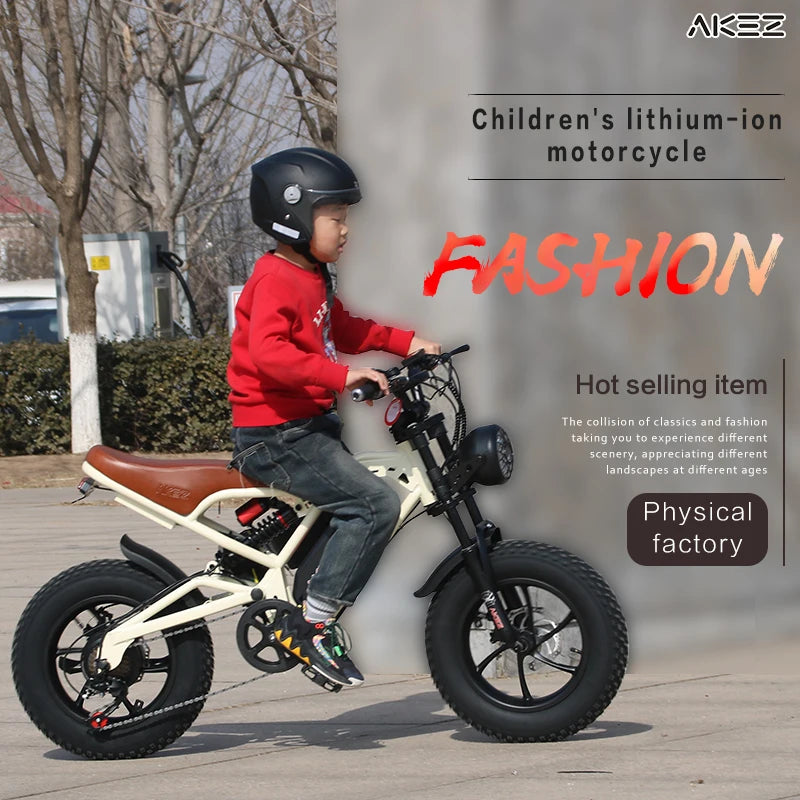   16" AKEZ Kids Electric Bike – 36V 350W Motor, 15.6Ah Battery, Safe & Fun E-Bike for Children