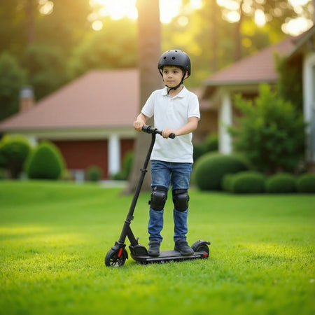 Electric Scooter for Kids with Bright LED Light-Up Wheels and Sturdy Deck