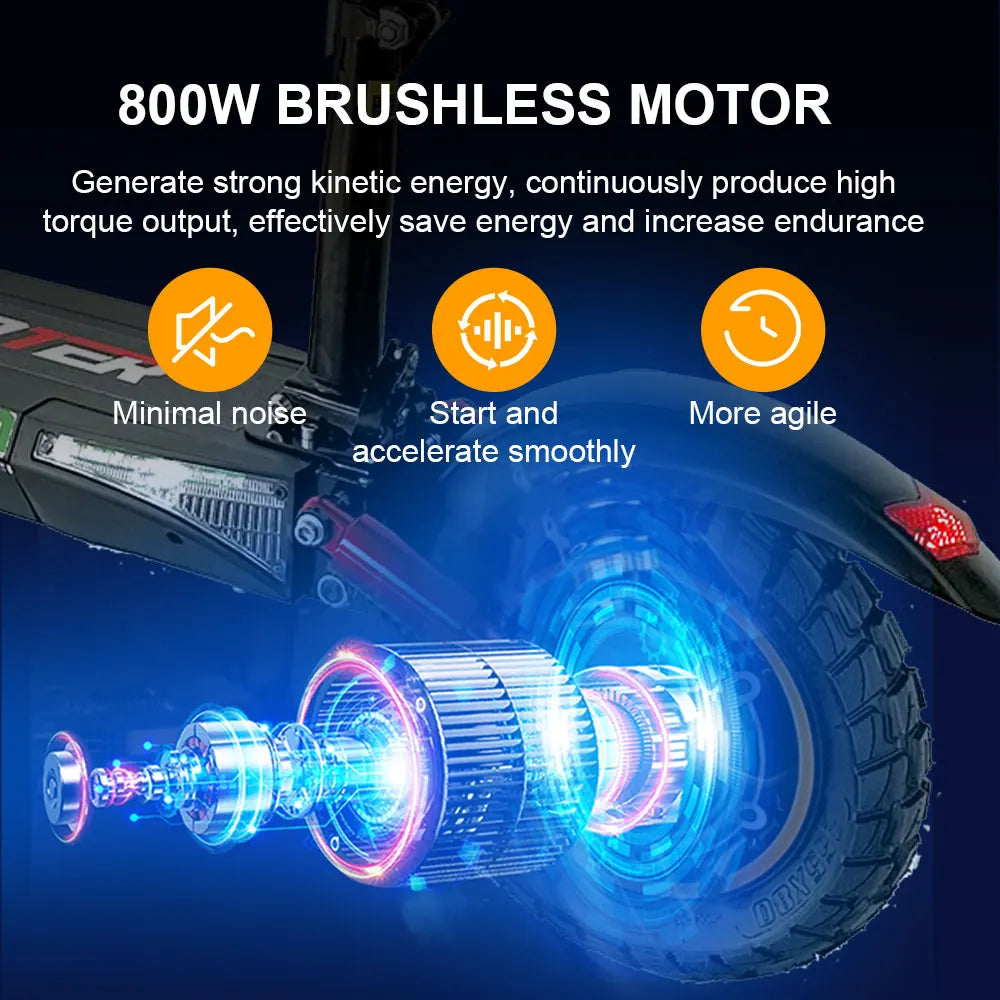 Electric Scooter with Bright Angel LED Headlights and Brake Light