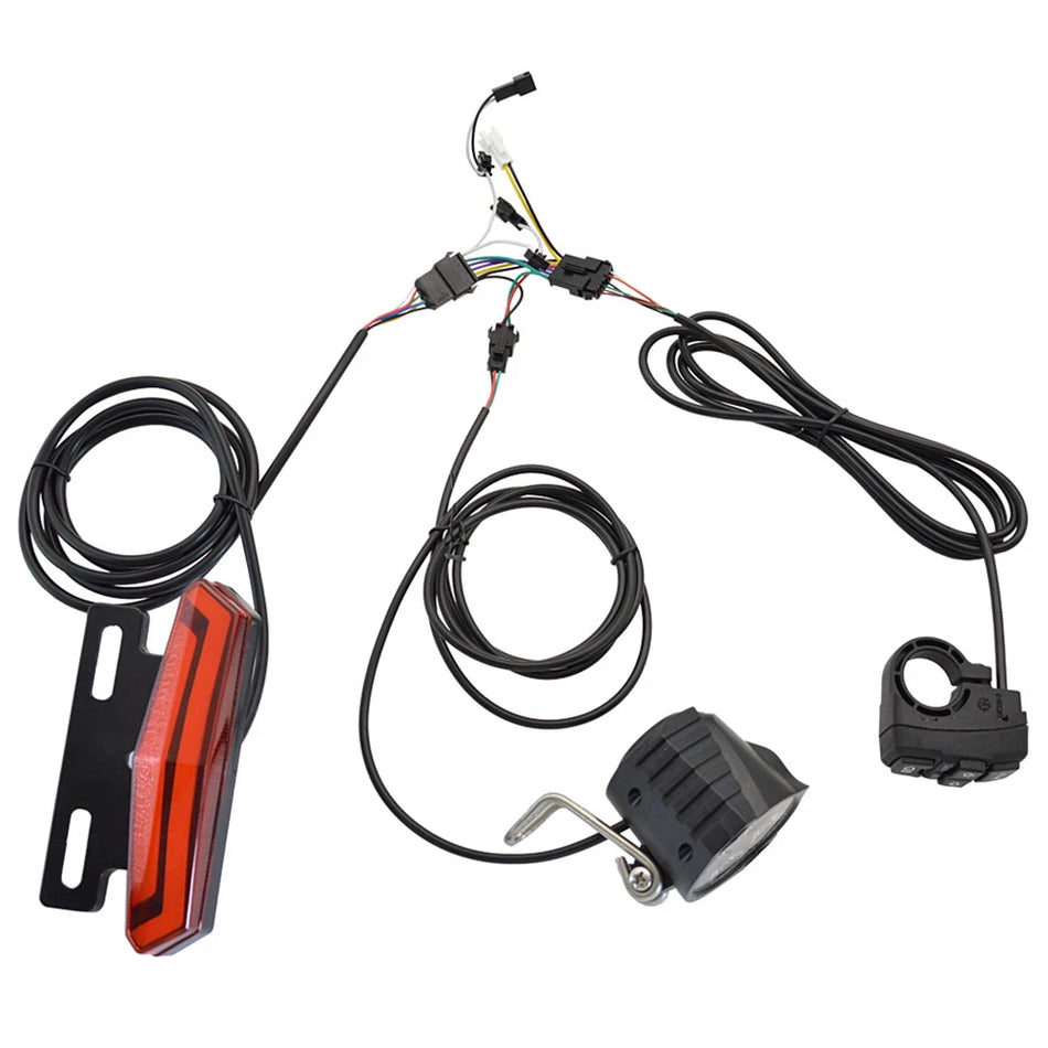 Electric bicycle LED headlight and taillight