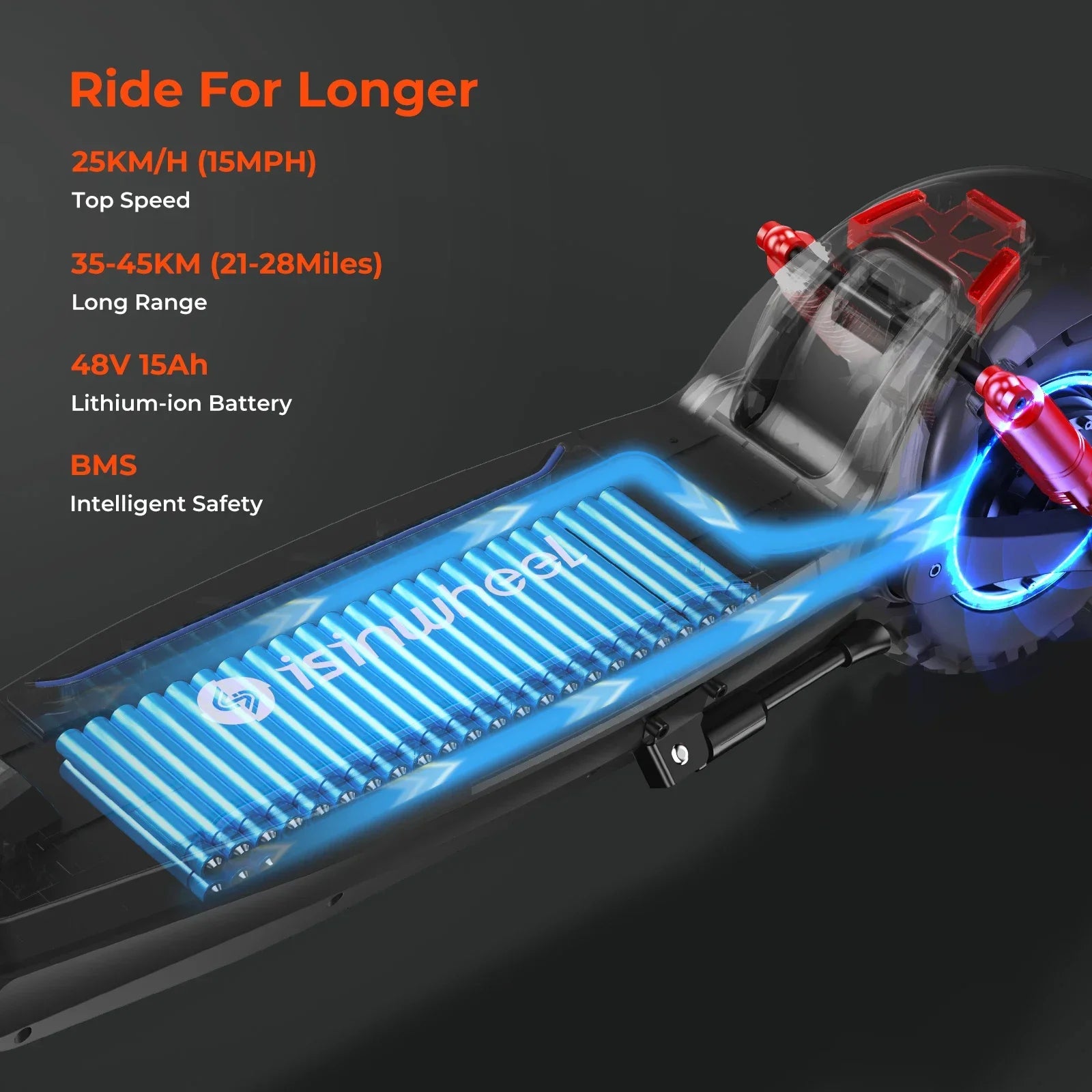 Electric scooter with 11 inch pneumatic off road tires for better stability