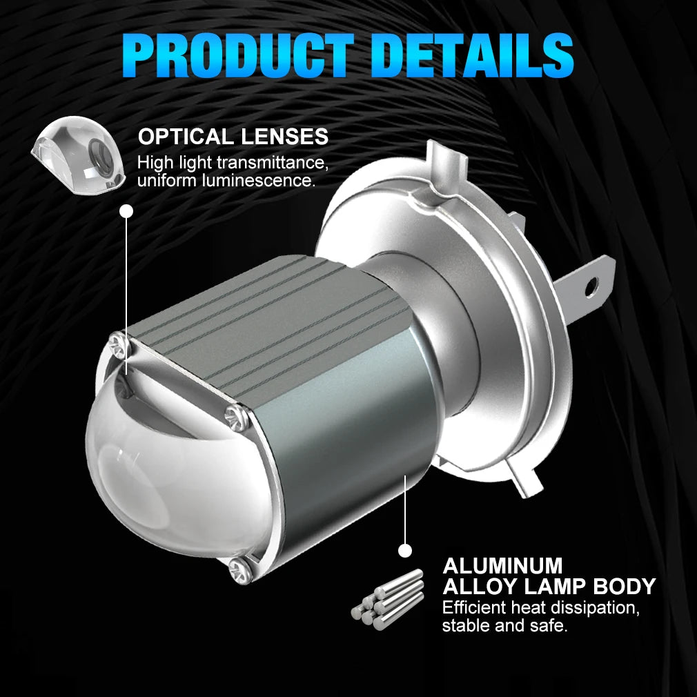 Energy efficient H6 BA20D LED headlamp for motorcycles