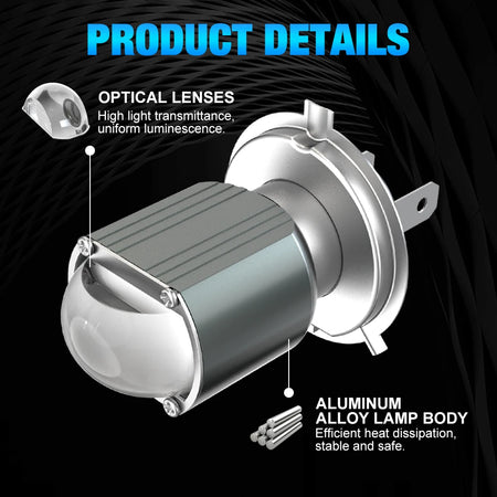 Energy efficient H6 BA20D LED headlamp for motorcycles