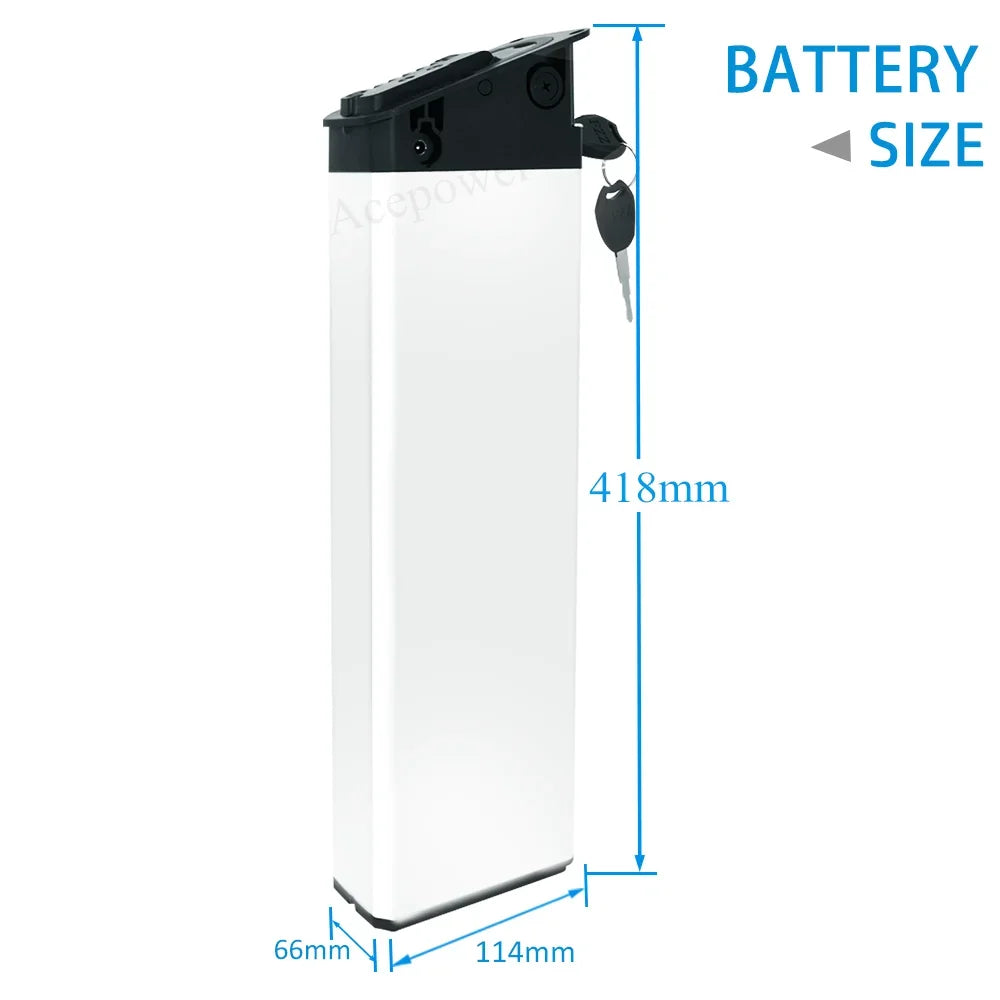 Engwe MATE X e-bike battery view showing power switch and lock