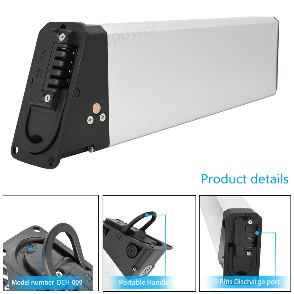 Engwe MATE X e-bike battery with lock and power switch