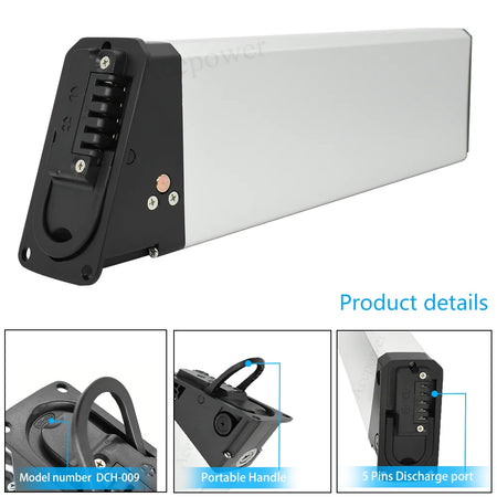 Engwe MATE X e-bike battery with lock and power switch