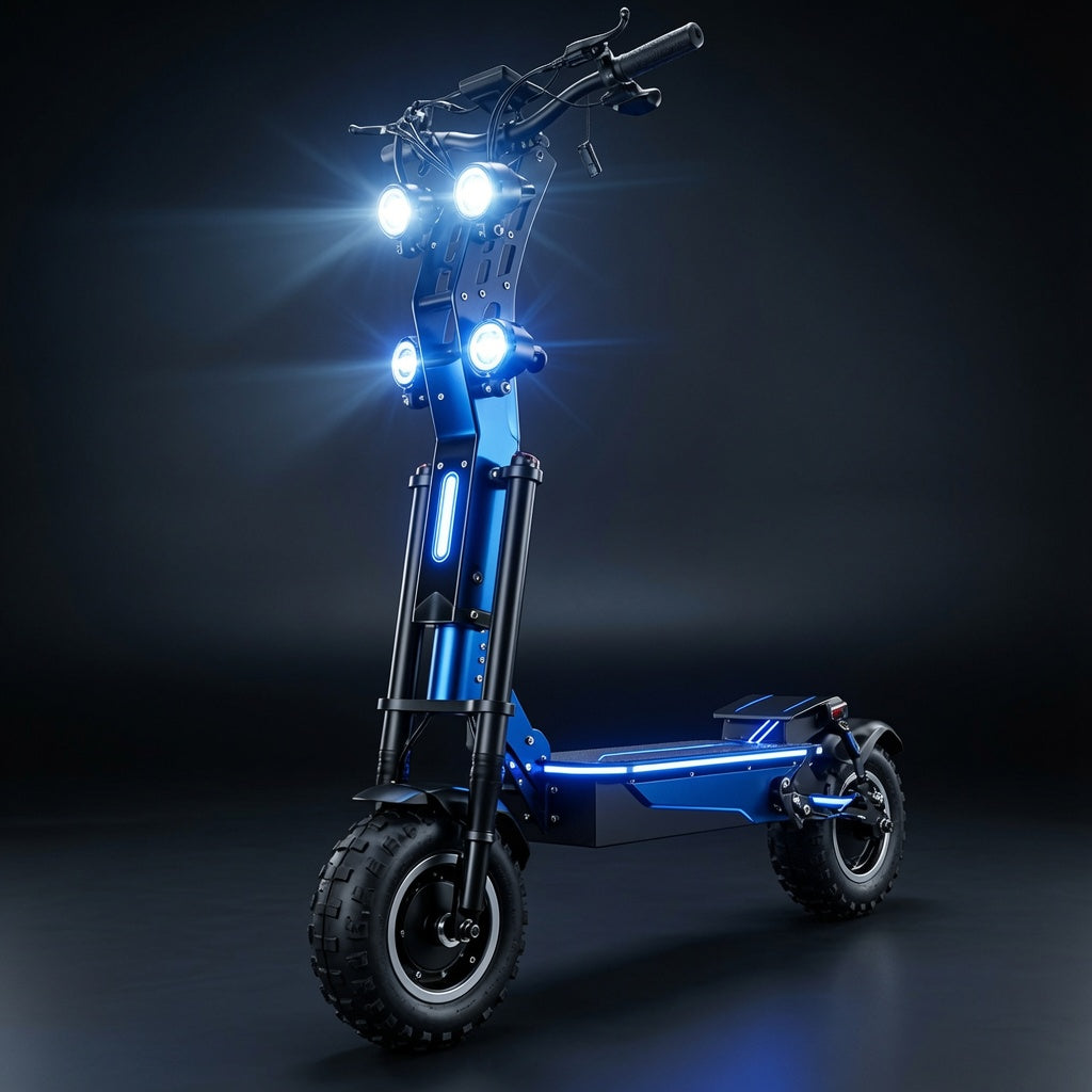Fast folding electric scooter with dual motor