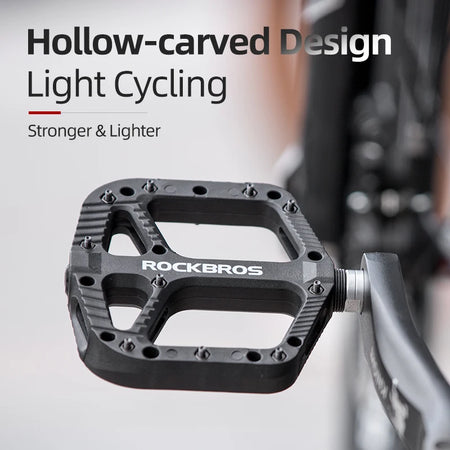 Flat platform bike pedals with strong grip for BMX cycling
