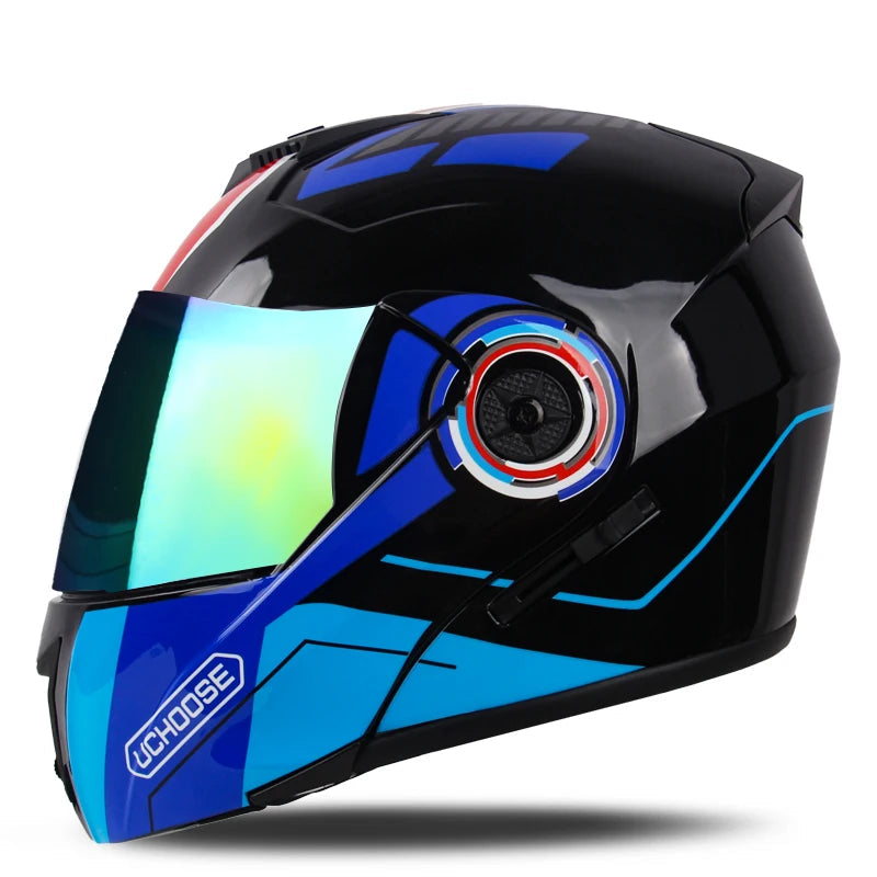 Flip-up double lens helmet