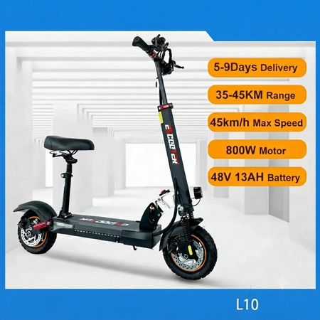 Foldable E-Scooter with Front and Rear Spring Suspension