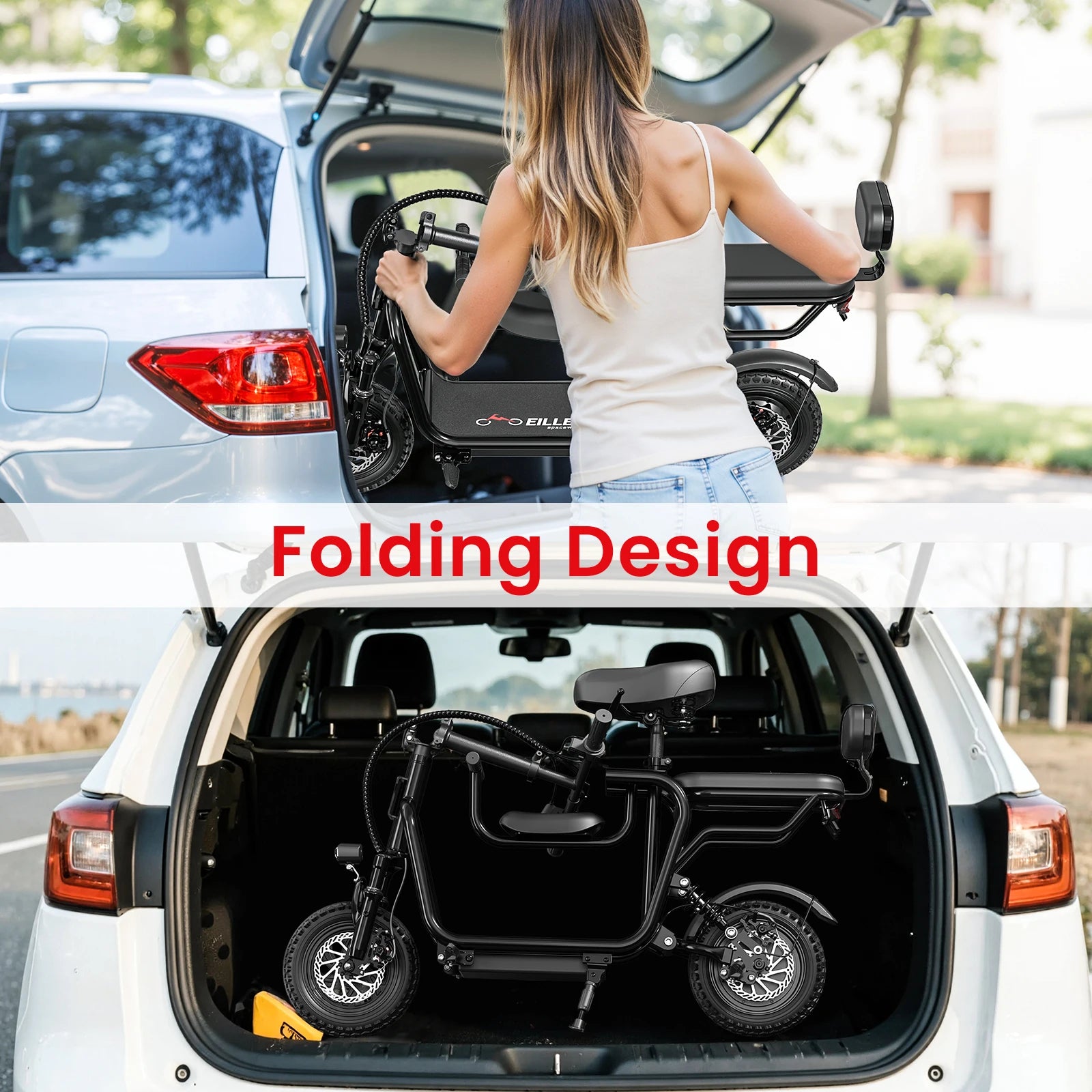 Foldable Electric Scooter with 48V 10Ah Battery and Long Range Performance