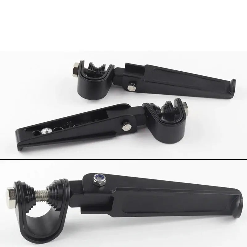 Foldable Harley motorcycle foot rest compact storage design