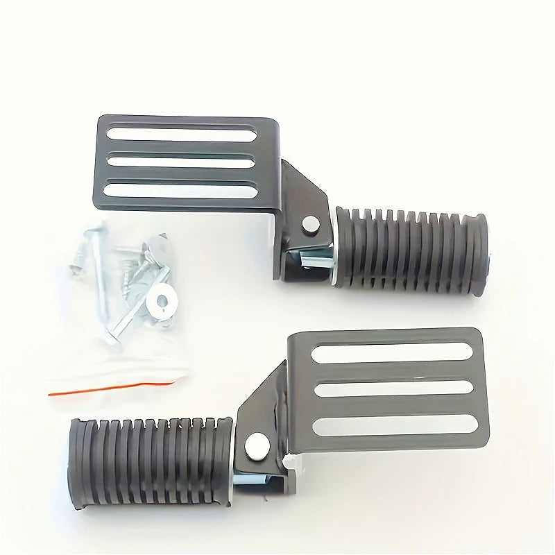 Foldable metal motorcycle foot pegs for riders