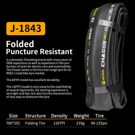 Foldable road bike tire for smooth riding performance