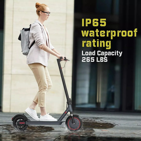 Folded AOVO PRO TMAX electric scooter shown compactly stored for easy carrying or trunk storage