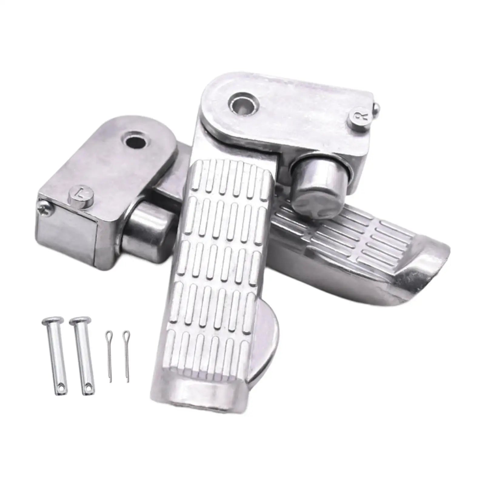 Folding aluminum footrest pedal for motorcycle and scooter