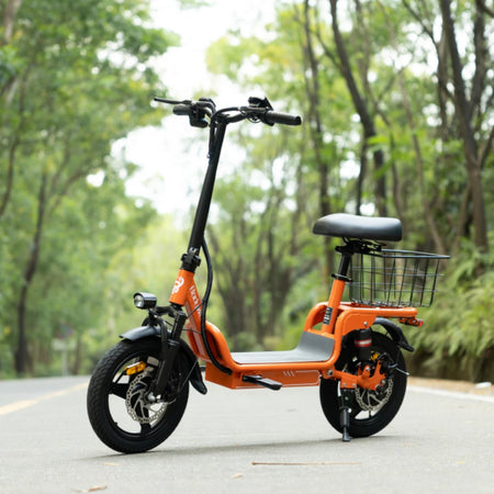 Front angle view of Bodywel T3 14-inch wheel e-scooter demonstrating stability and high-quality build design.