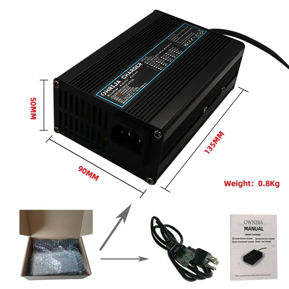 24V 10A Smart Battery Charger for 10Ah-100Ah Lead Acid, AGM & Gel Batteries Electric Wheelchair Fast Charger