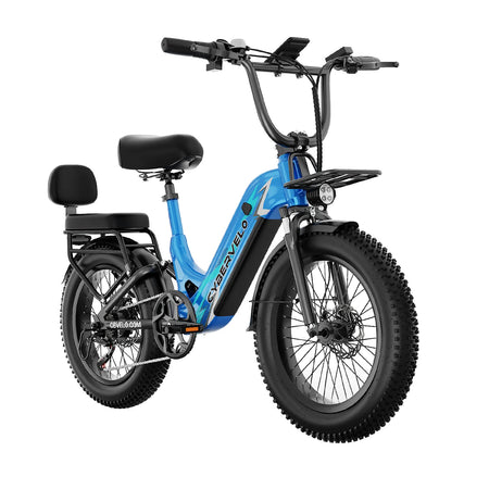 Full side view of the Cybervelo 20" step-thru commuter electric bike EK12 EK8