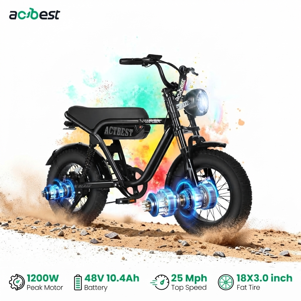 ActBest Blaze Electric Bike full view with fat tires