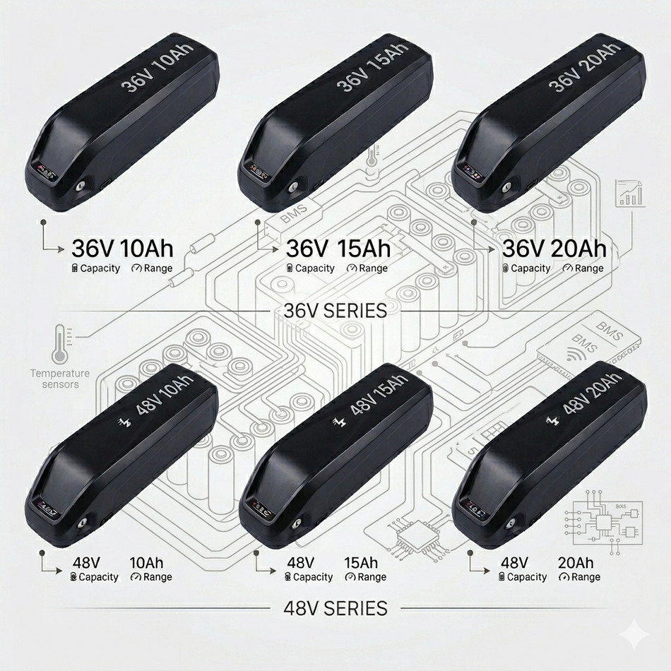 UGNE 36V 48V Portable Lithium Battery Pack 10Ah 15Ah 20Ah High-Capacity Battery with Charger