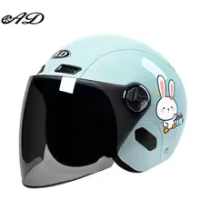 Girls pink moped helmet with visor
