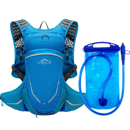 16L Outdoor Sport Cycling Running Mountaineering Hiking Bike Riding Hydration Water Bag Storage Pack UltraLight Bladder Backpack Blue and 1L water