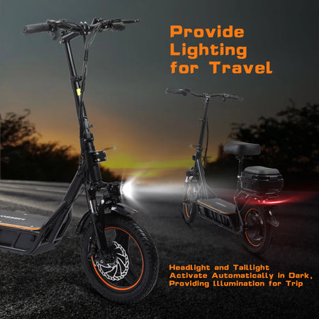 H14 48V Electric Scooter with Rear Storage Trunk for Adults