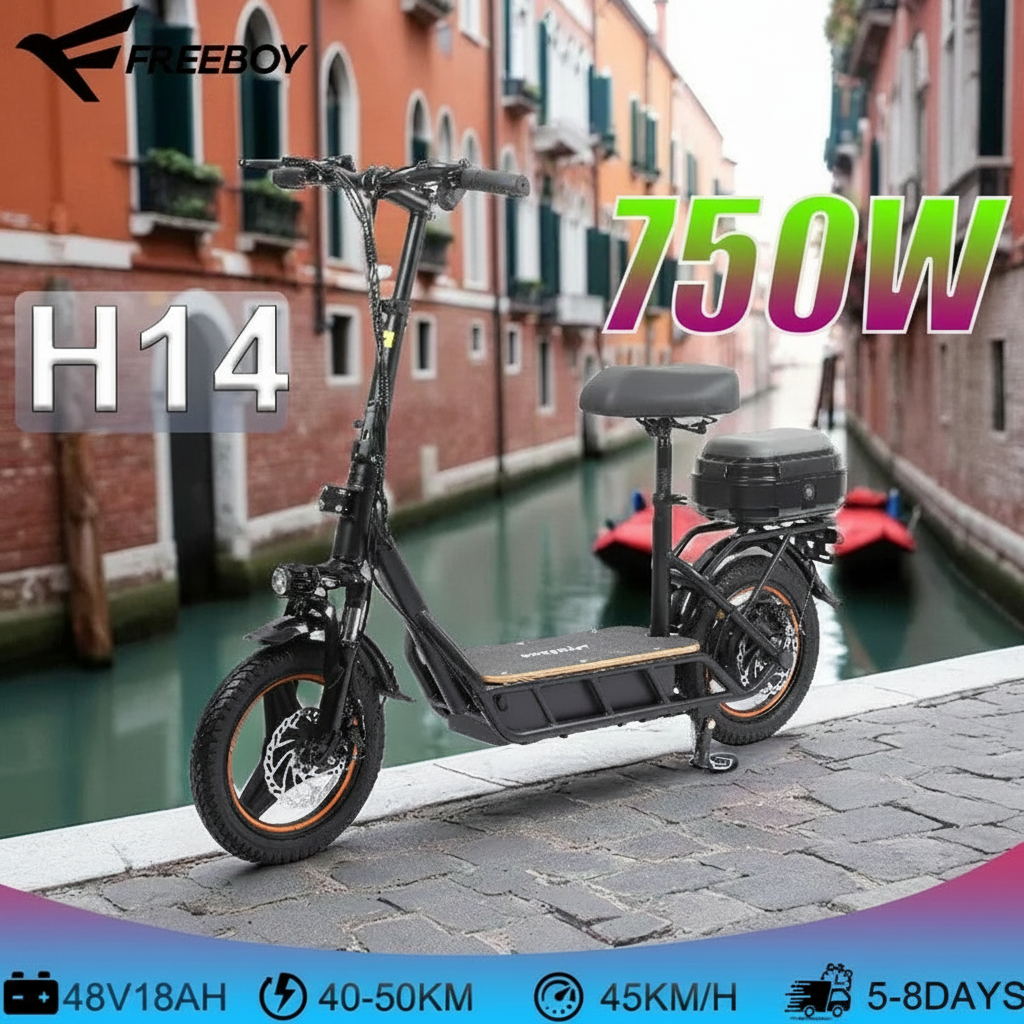 H14 Electric Scooter with 750W Motor and Comfortable Seat