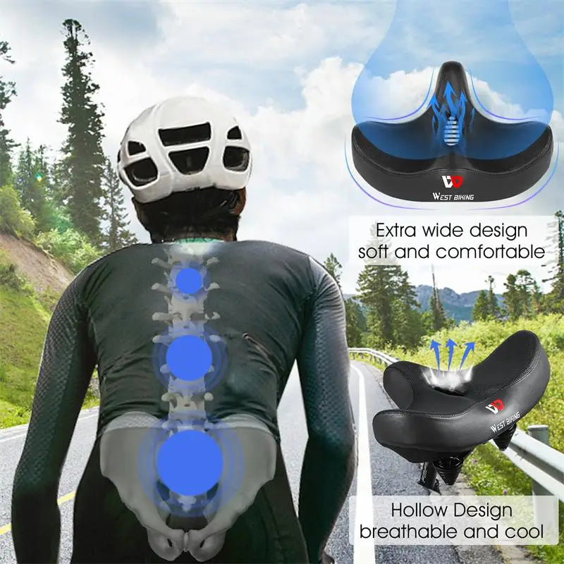 WEST BIKING Bicycle Saddle Waterproof Widened Thickened Cushion Ergonomic MTB Road Bike Seat Shock Absorption Cycling Saddles