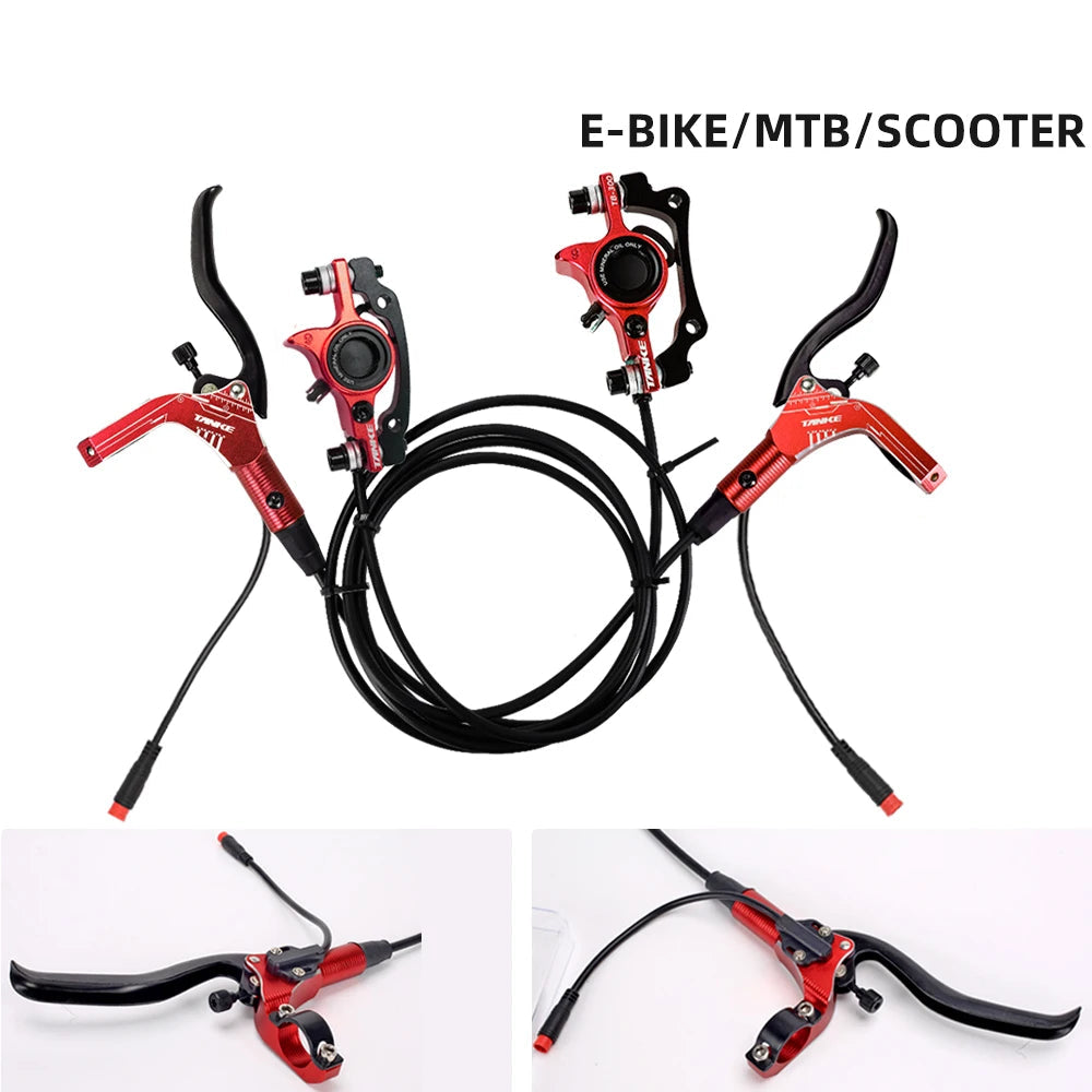 TANKE E-Bike MTB Hydraulic Disc Brake Set Electric E Scooter Power Control Shifter Bicycle Brakes 160mm rotors Aluminum Alloy