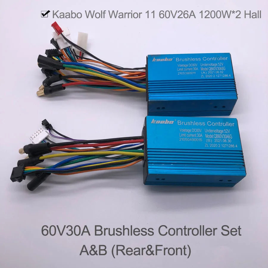 WW 60V30A Sine Wave Brushless Controller 1200W Hall Motor Kaabo Wolf Warrior Electric Scooter Accessories