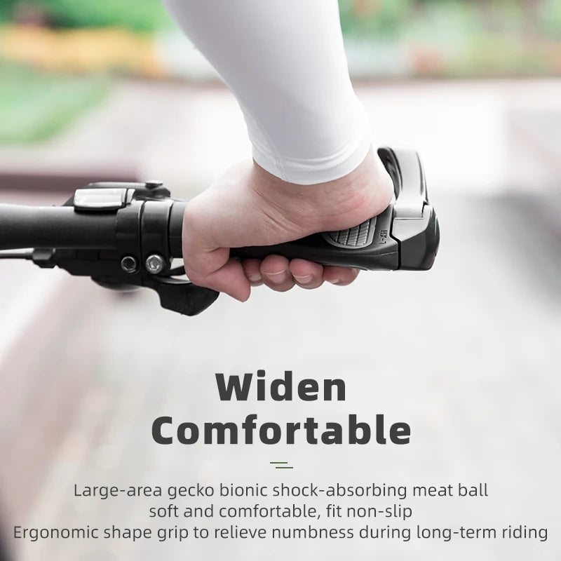 ROCKBROS Bicycle Grips MTB Mountain Bike Handlebar Grips Horns Shofar Vice Handle Bike Grips Shockproof Rubber Cycling Grips