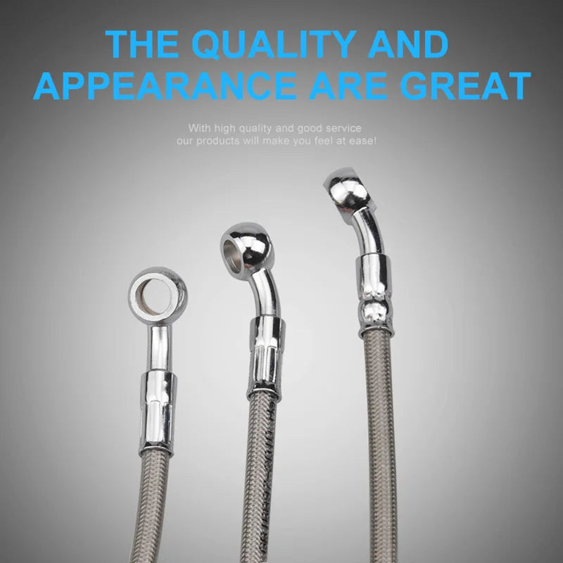 35cm-180cm Motorcycle Brake Oil Hose Brake Cable Universal Motorcycle Stainless Steel Braided Pipe Moto Accessories