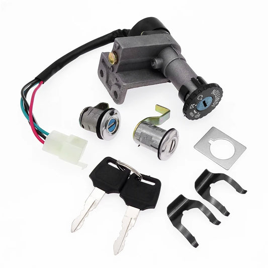 Motorcycle 4 Pins Ignition Switch Lock Set With 2 Keys For Moped Scooter 50cc 150cc GY6 Taotao Jonway Roketa Accessories
