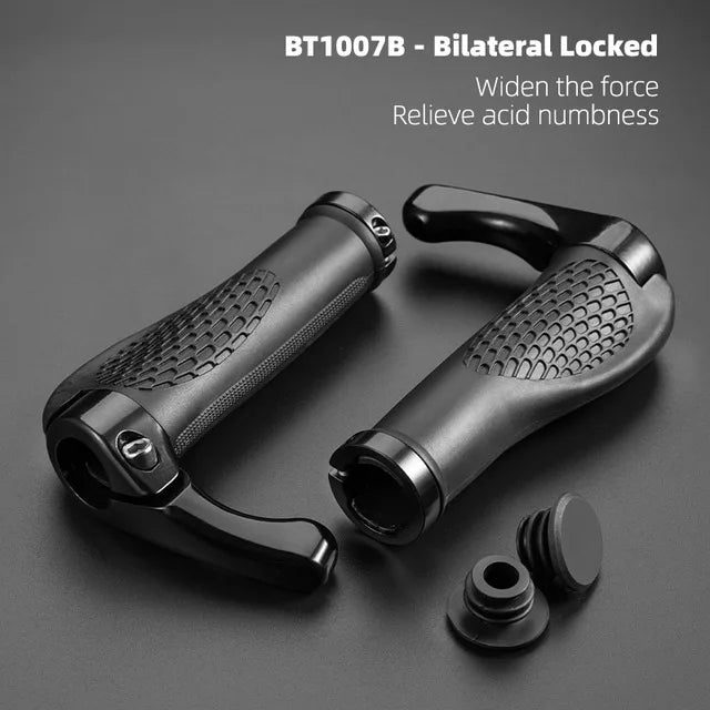 ROCKBROS Bicycle Grips MTB Mountain Bike Handlebar Grips Horns Shofar Vice Handle Bike Grips Shockproof Rubber Cycling Grips