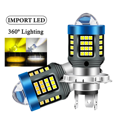 H4 H6 BA20D LED motorcycle light bulb dual color