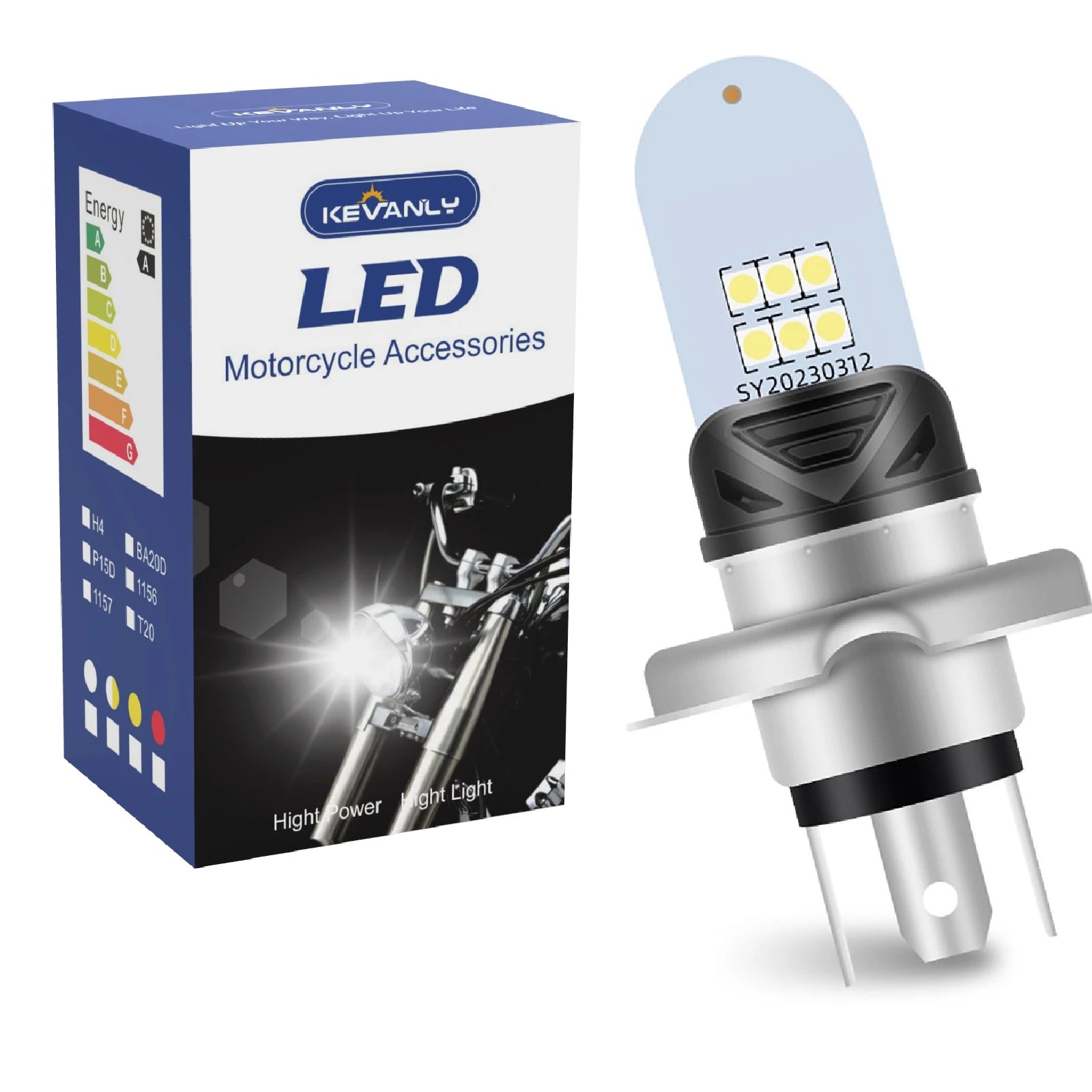 H4 LED motorcycle headlight bulb for high and low beam