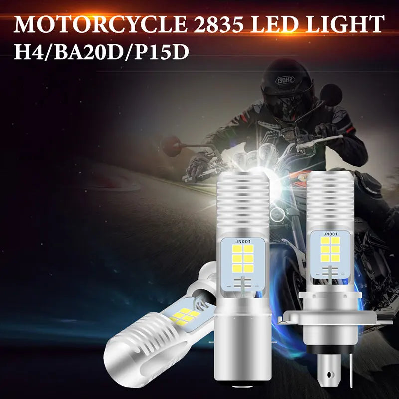 H4 LED motorcycle headlight with 6500K cool white light