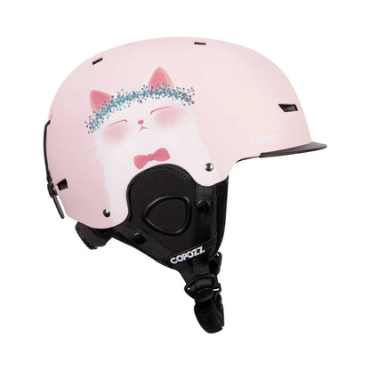 New Ski helmet Cartoons Half-covered Anti-impact Safety Helmet Cycling Sports Helmet For Adult and Kids Sleepy cat China