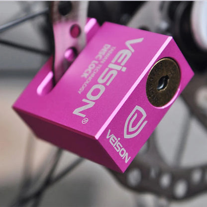 VEISON 50mm Mg-Al Alloy Motorcycle Lock Motorbike Brake Disc Safety Lock Mountain Bike Disc Lock Motocross Security Lock Rose Red